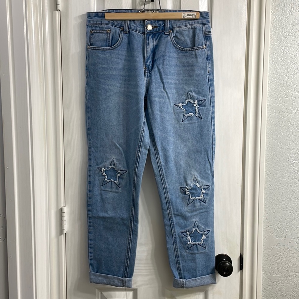 Distressed Star Jeans